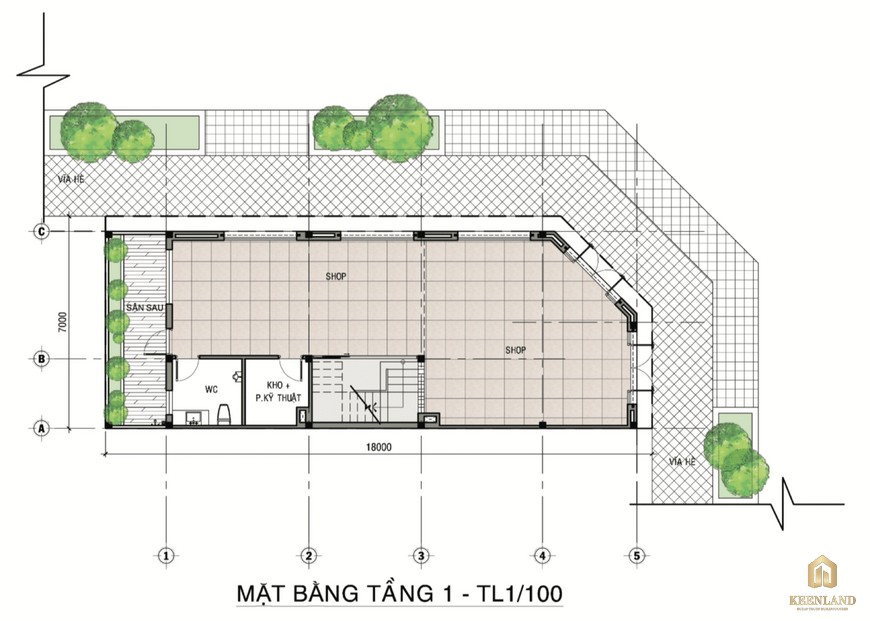 Mặt bằng tầng 1 Valerich Nhơn Trạch