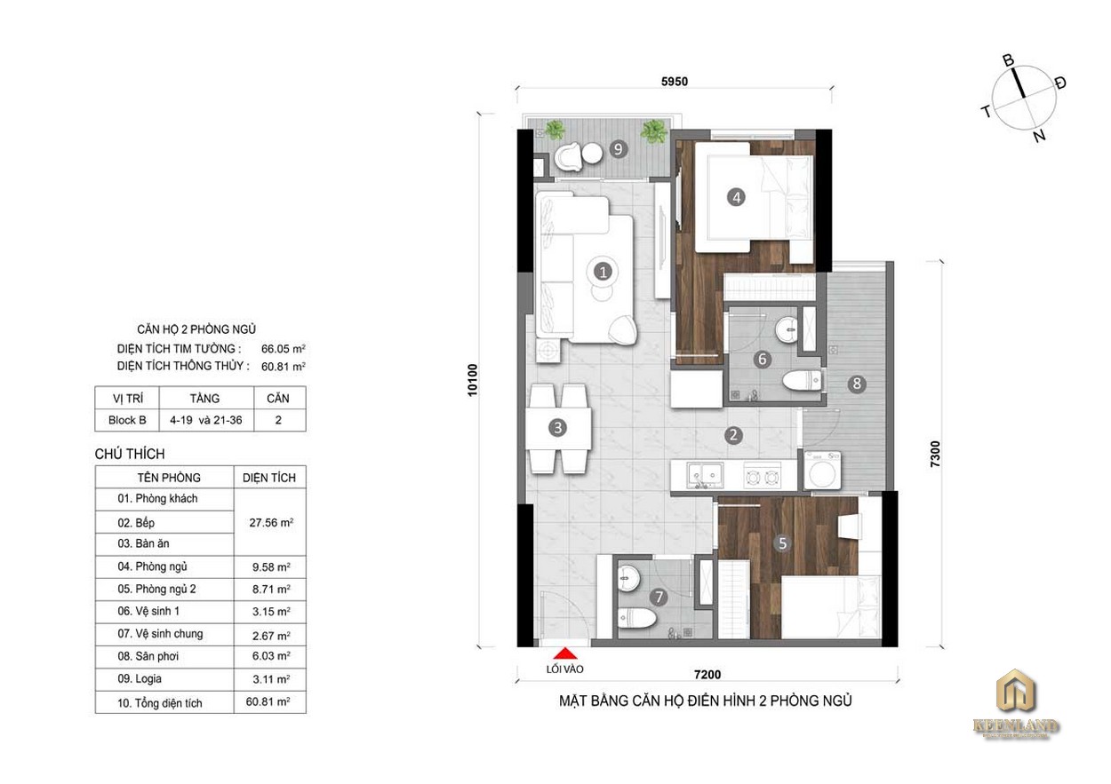 Thiết kế căn hộ Opal Cityview 2PN