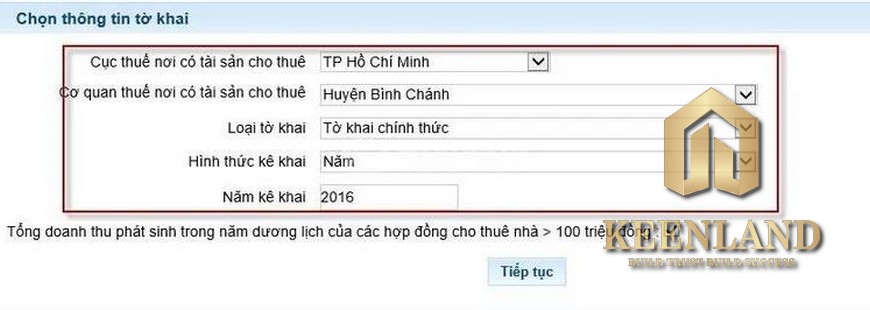 Kê Khai Thuế Cho Thuê Nhà Qua Mạng