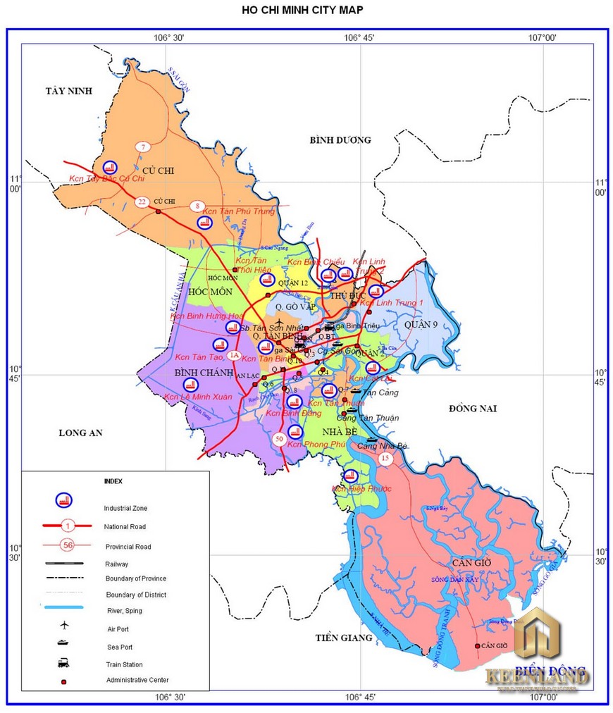 Bản đồ các quận TP HCM