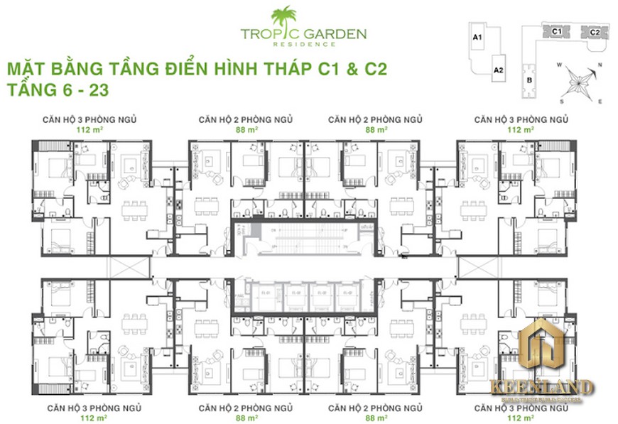 Mặt Bằng Căn Hộ Tropic Garden Quận 2