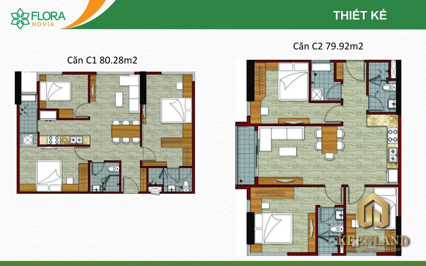 Mặt bằng và thiết kế căn hộ Flora Novia