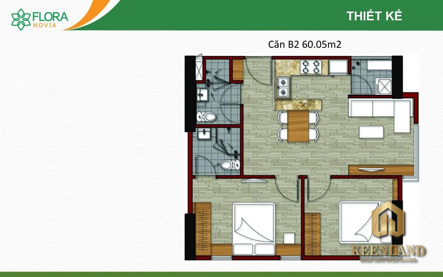 Mặt bằng và thiết kế căn hộ Flora Novia