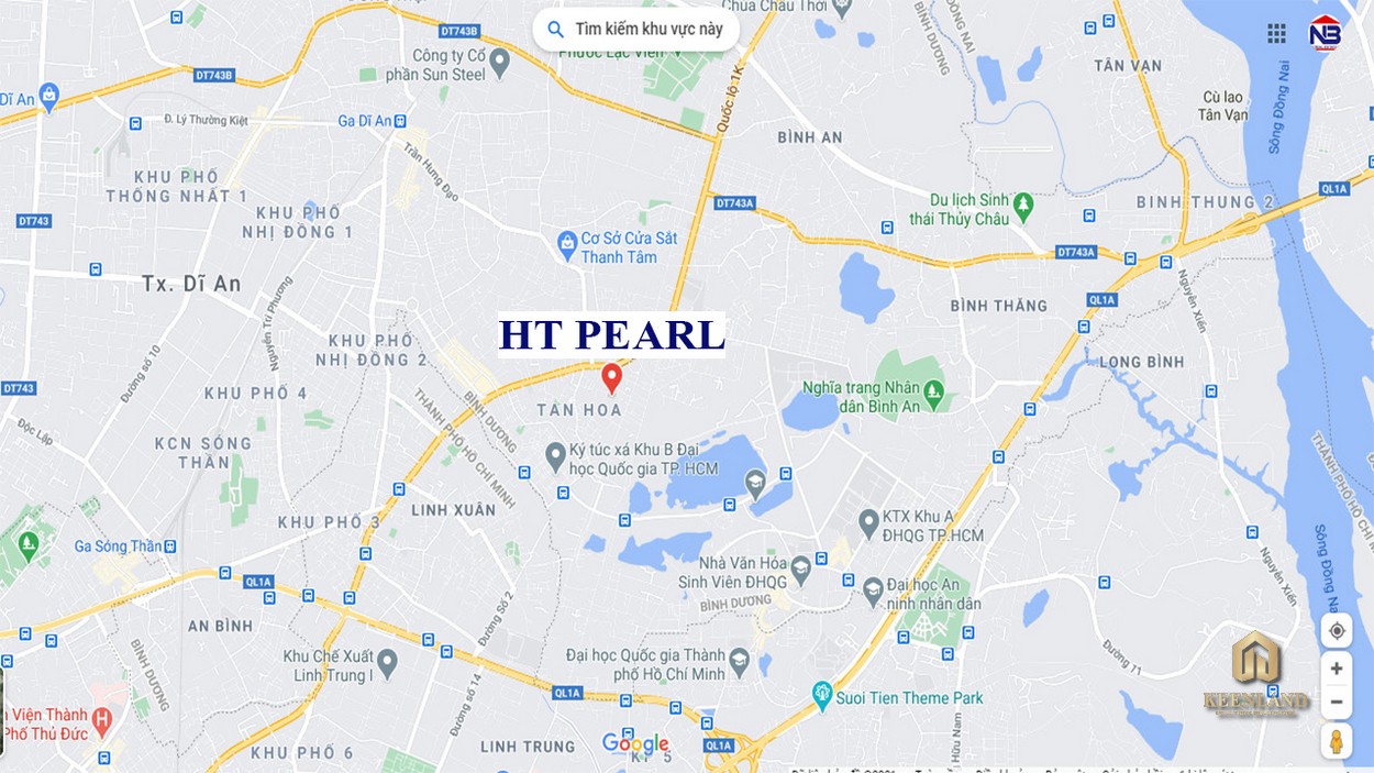 Vị trí dự án căn hộ HT Pearl Bình Dương