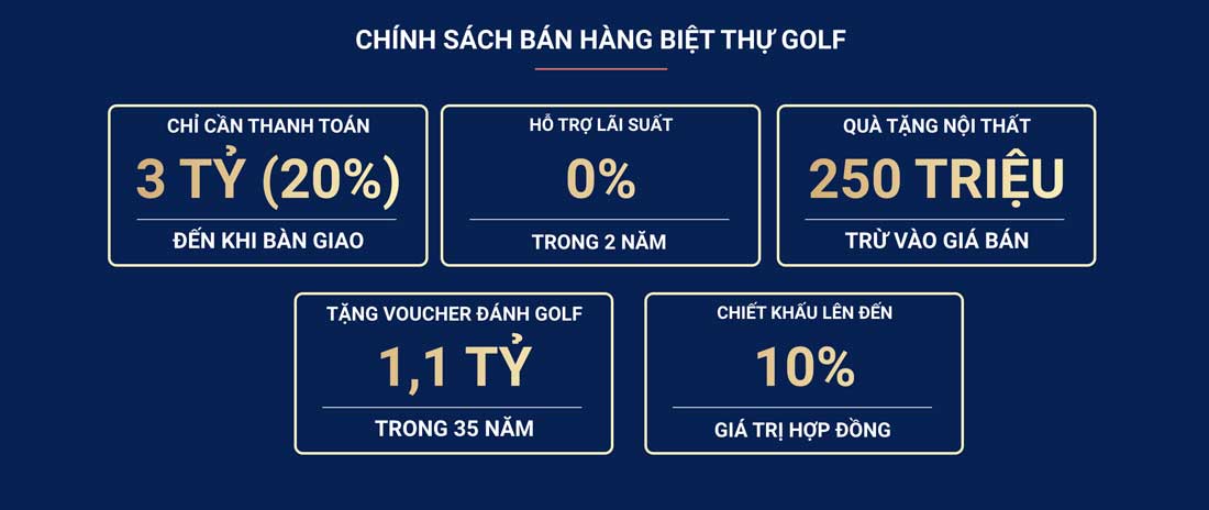 Chính sách bán biệt thự Golf NovaWorld Phan Thiết