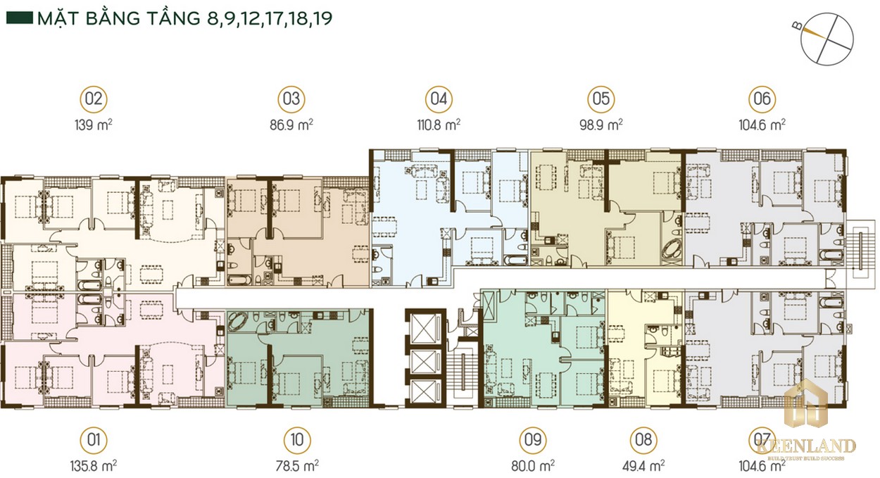 Grand Riverside Quận 4 mat bang tang 8 9 12 17 18 19