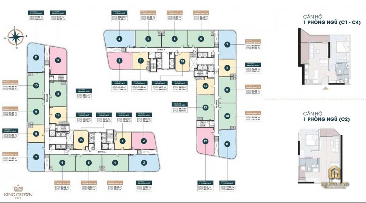 Mặt bằng tầng dự án King Crown City Thủ Đức