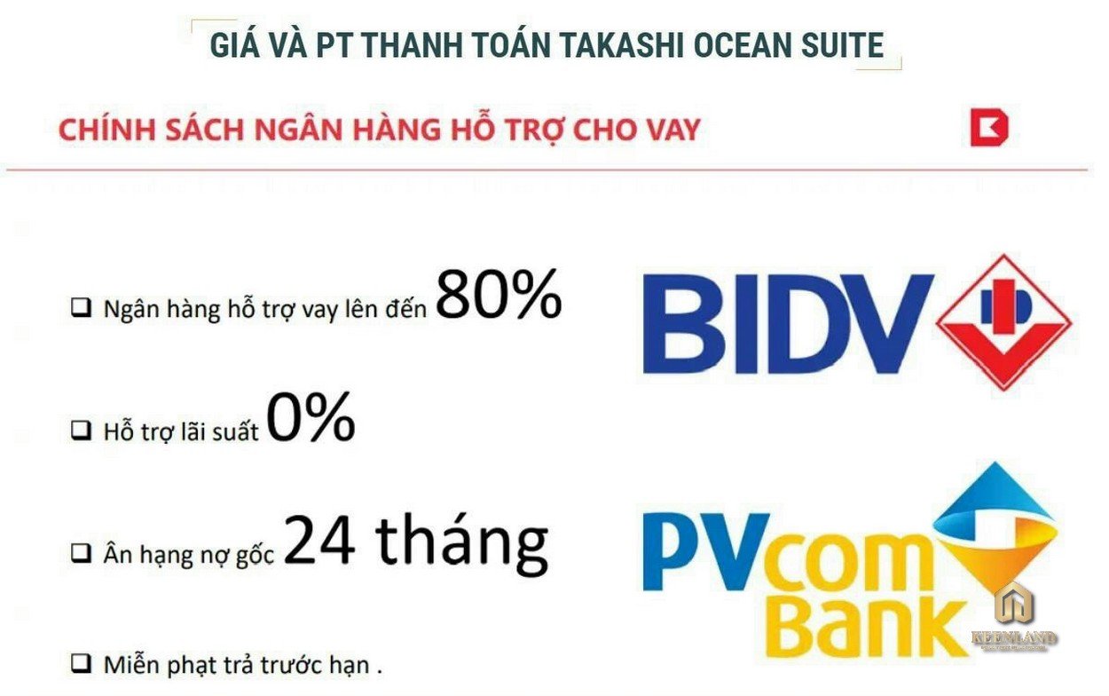 Ưu đãi và phương thức thanh toán dự án Takashi Ocean Suite