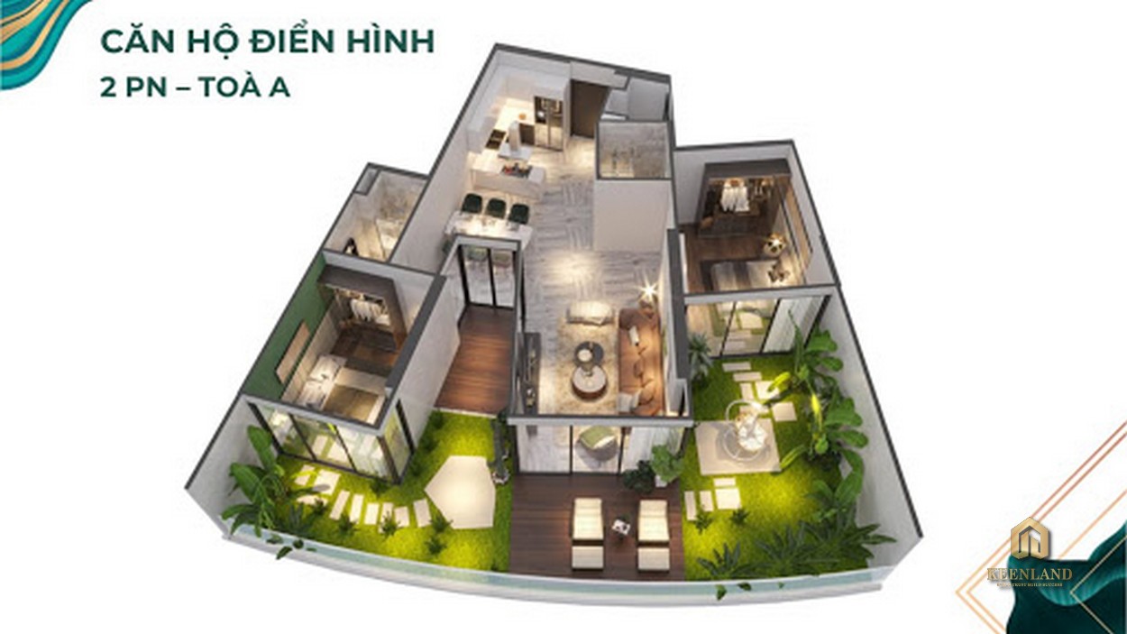 Thiết kế căn hộ 2 PN - Tòa A