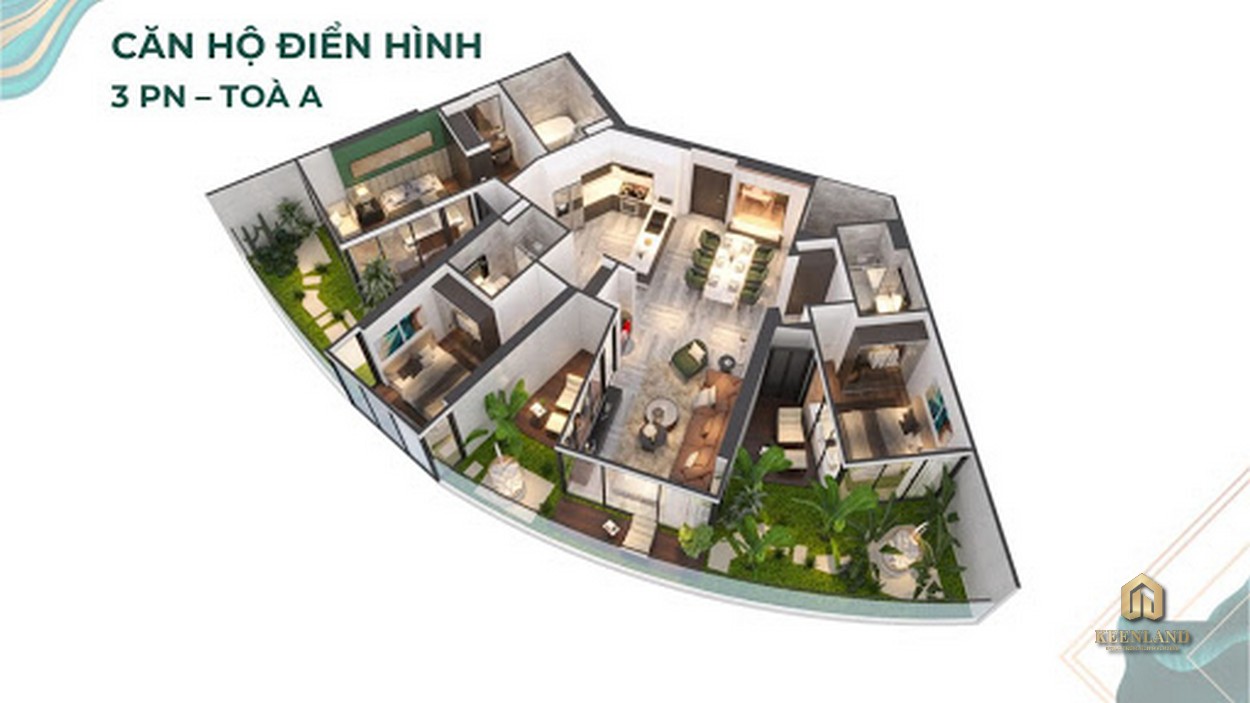 Thiết kế căn hộ 2 PN - Tòa A