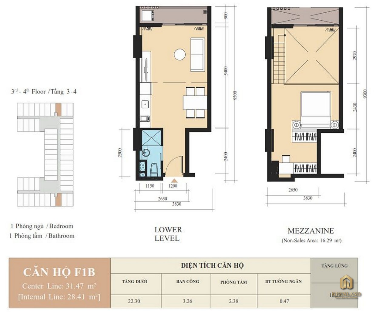 Thiết kế căn hộ F1B