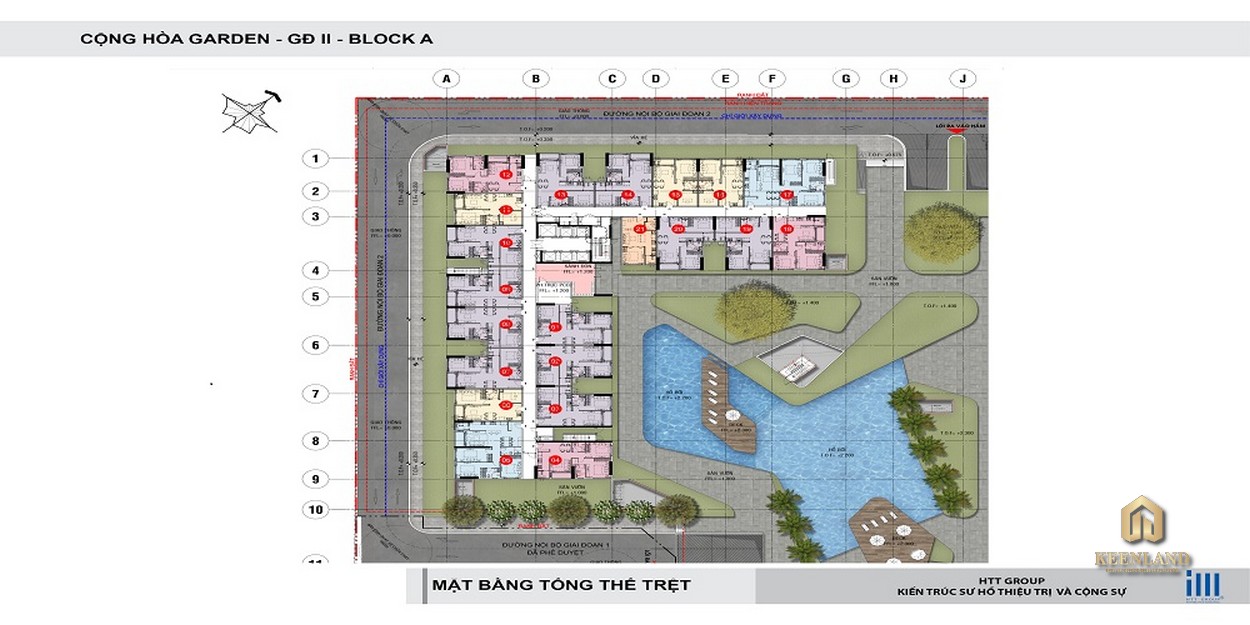 Mặt bằng tầng trệt Block A dự án Cộng Hòa Garden 