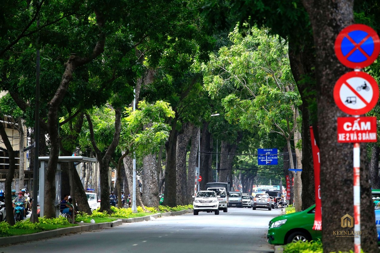 Không gian sống ngập tràn cây xanh khu vực xung quanh dự án Kỳ Đồng Tower Quận 3