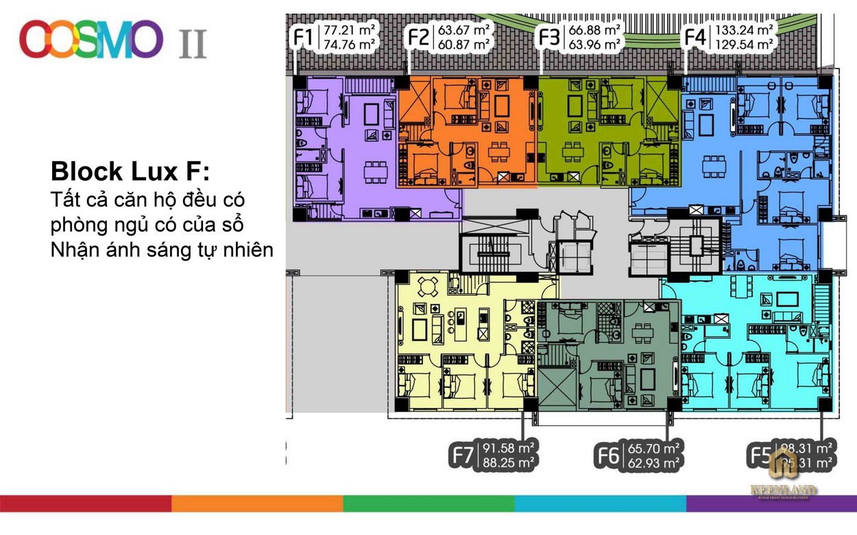 Mặt bằng Block F dự án căn hộ Cosmo City 2