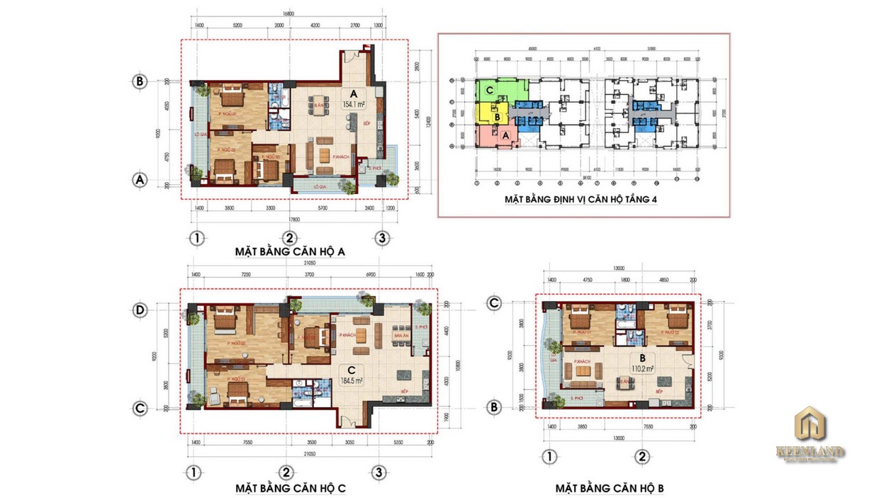 Mặt bằng căn hộ điển hình dự án Tam Đức Plaza