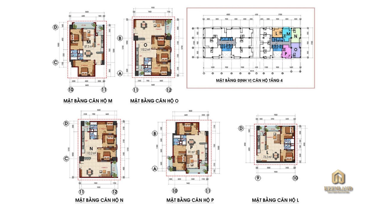 Mặt bằng căn hộ điển hình dự án Tam Đức Plaza