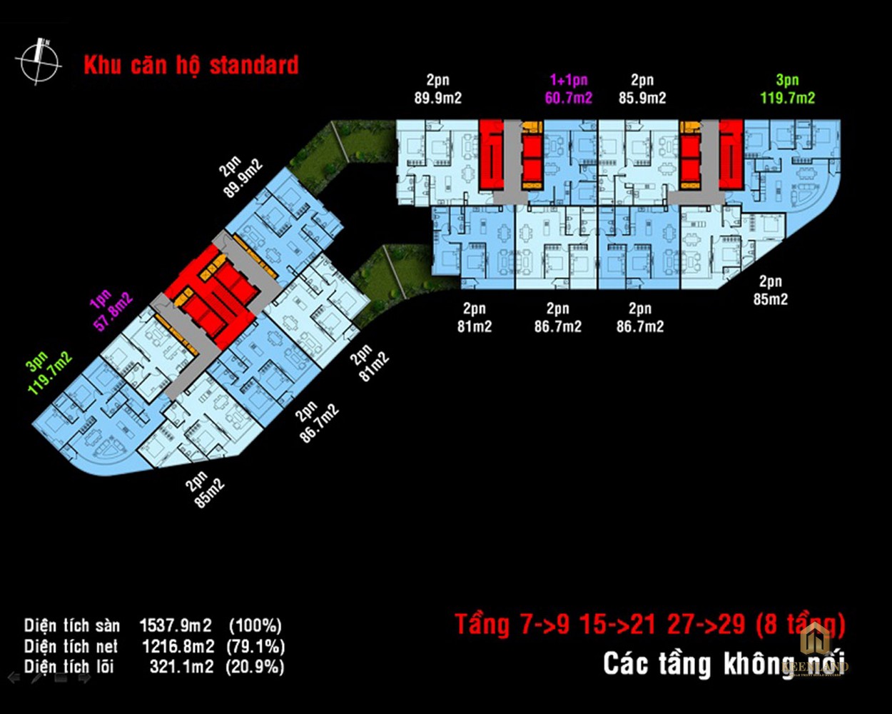 Mặt bằng chi tiết tầng 