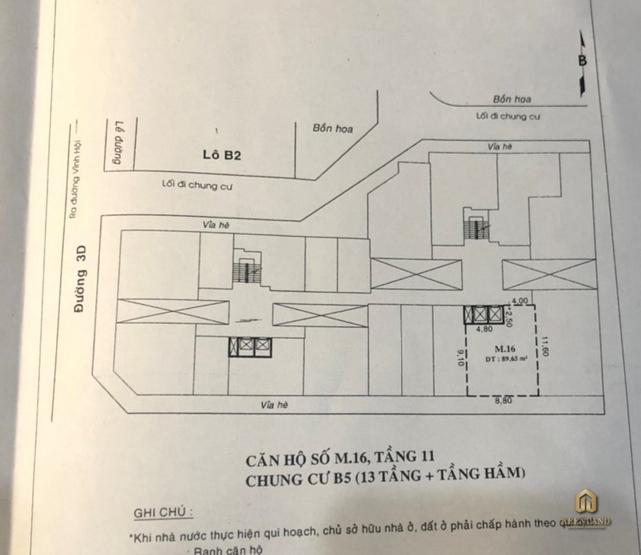 Mặt bằng điển hình chung cư B5