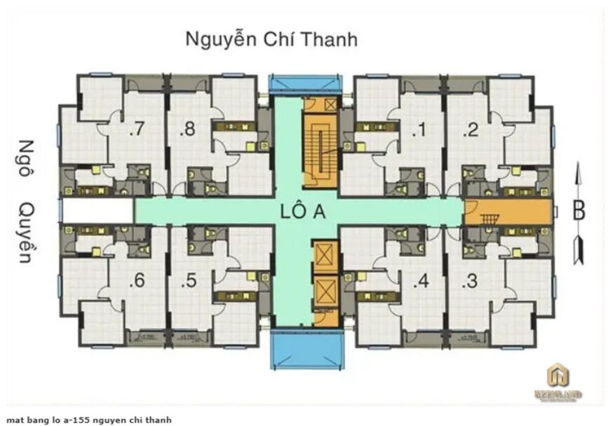 Mặt bằng Lô A chung cư 155 Nguyễn Chí Thanh