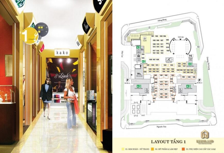 Mặt bằng tầng 1 dự án Golden Plaza Quận 5