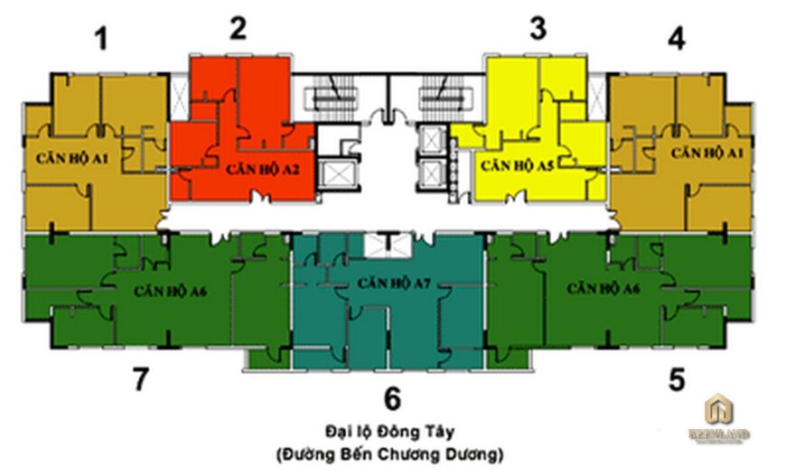 Mặt bằng tầng 4-7 cao ốc BMC