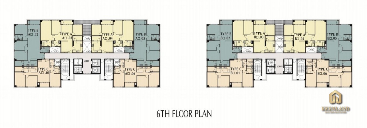 Mặt bằng tầng 6 - 21 dự án Nam Phúc Le Jardin Quận 7