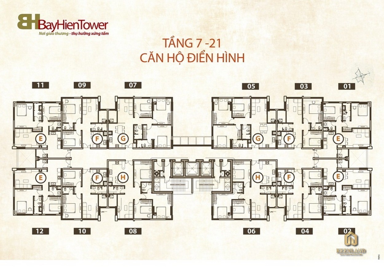 Mặt bằng tầng điển hình Bảy Hiền Tower