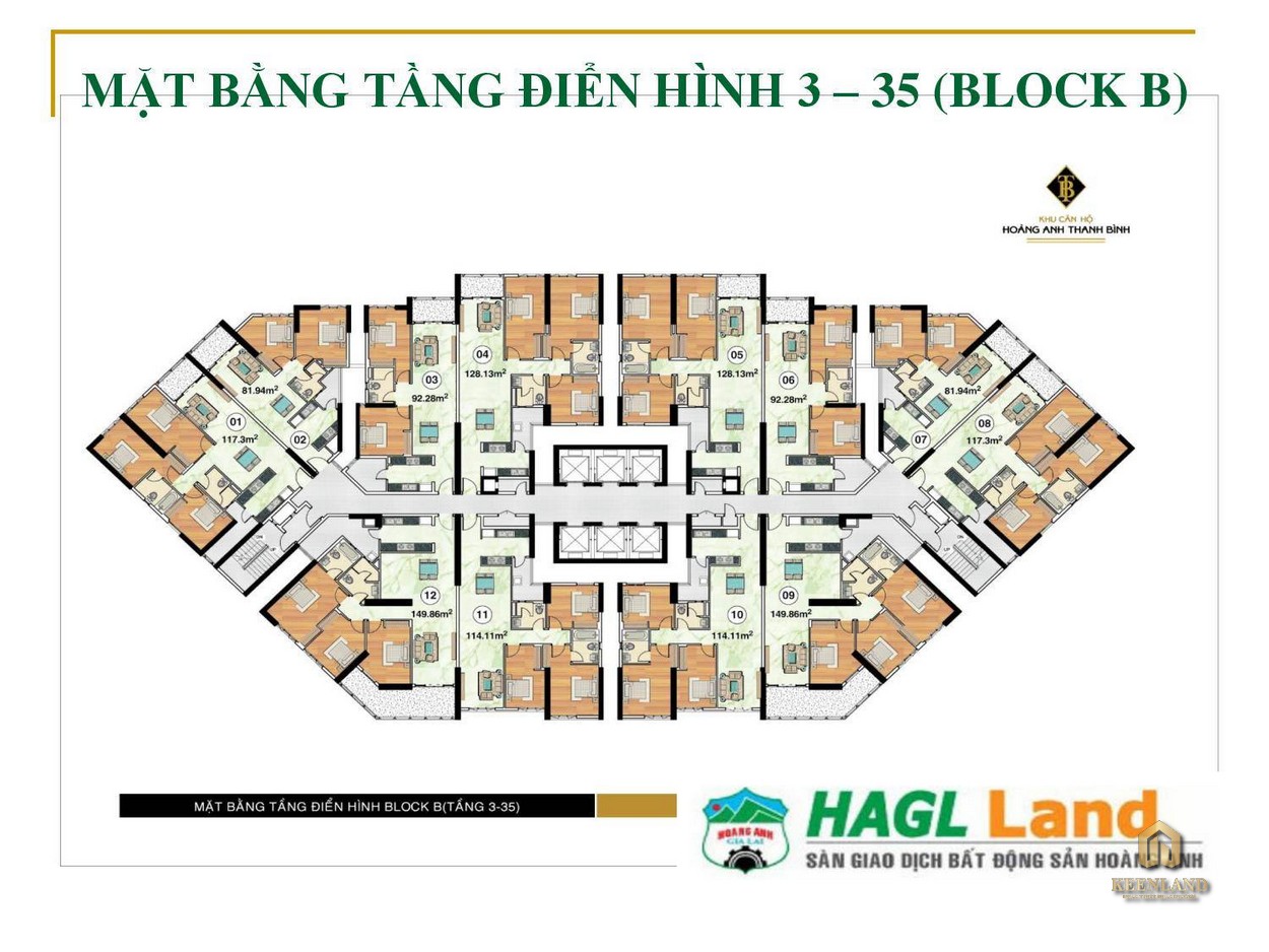 Mặt bằng tầng điển hình 3 - 35 Block B