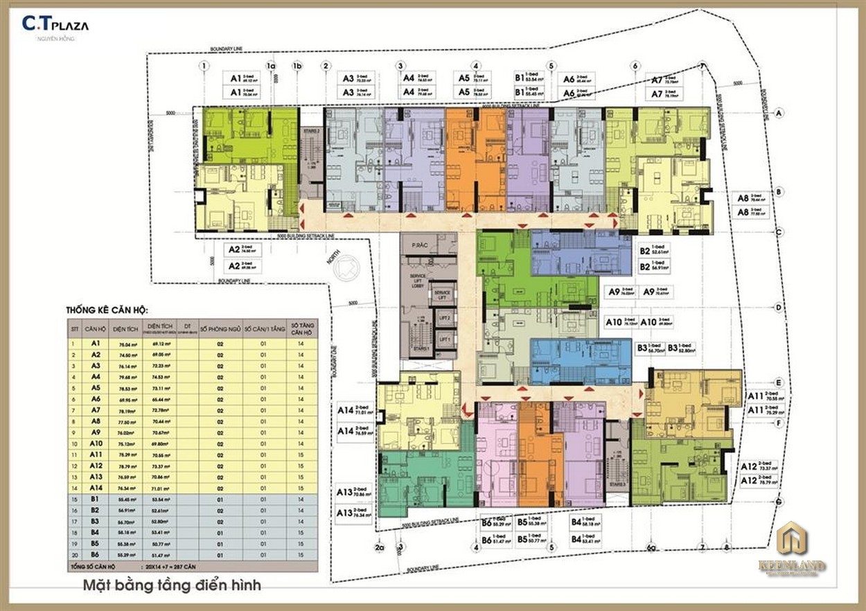 Mặt bằng tầng điển hình dự án C.T Plaza Minh Châu Quận 3