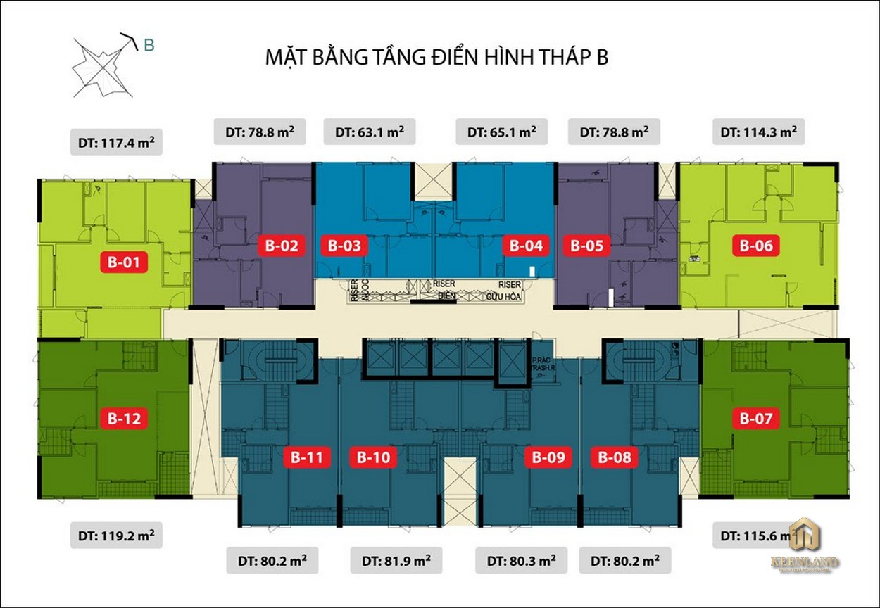 Mặt bằng tầng điển hình dự án The Gold View Quận 4