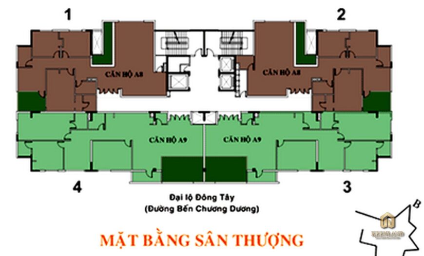 Mặt bằng tầng thượng cao ốc BMC