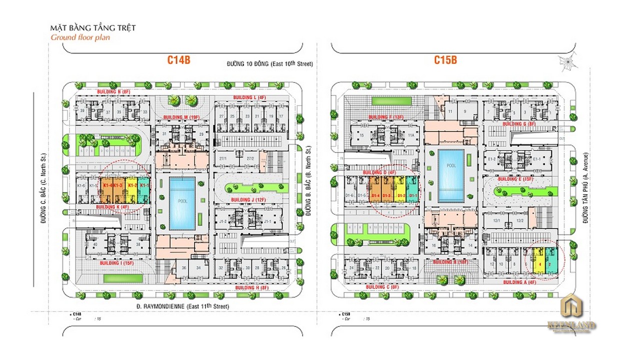 Mặt bằng tầng trệt dự án Star Hill Quận 7 