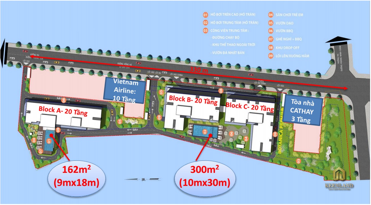 Mặt bằng tiện ích dự án Botanica Premier