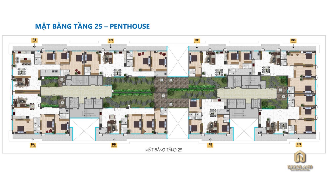 Mặt bằng tổng thể tầng 25 dự án Tam Đức Plaza