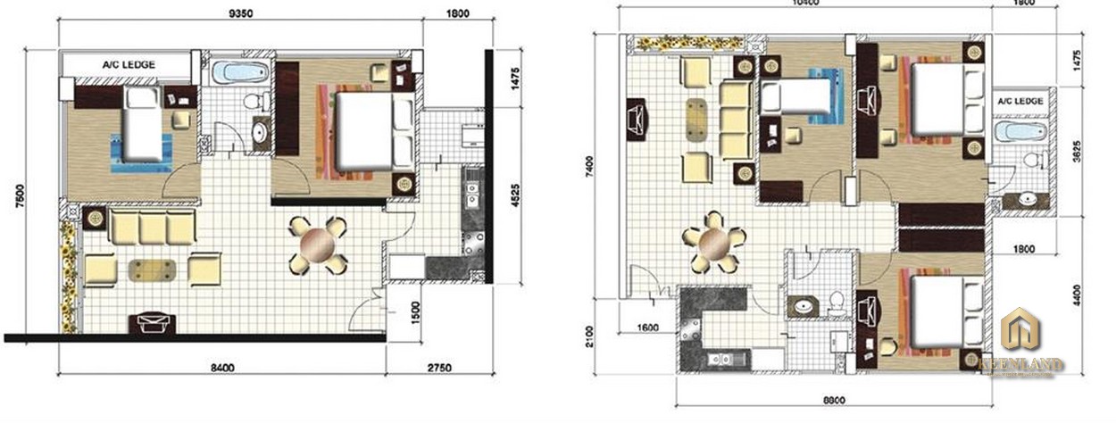 Mặt bằng căn hộ dự án Tản Đà Court