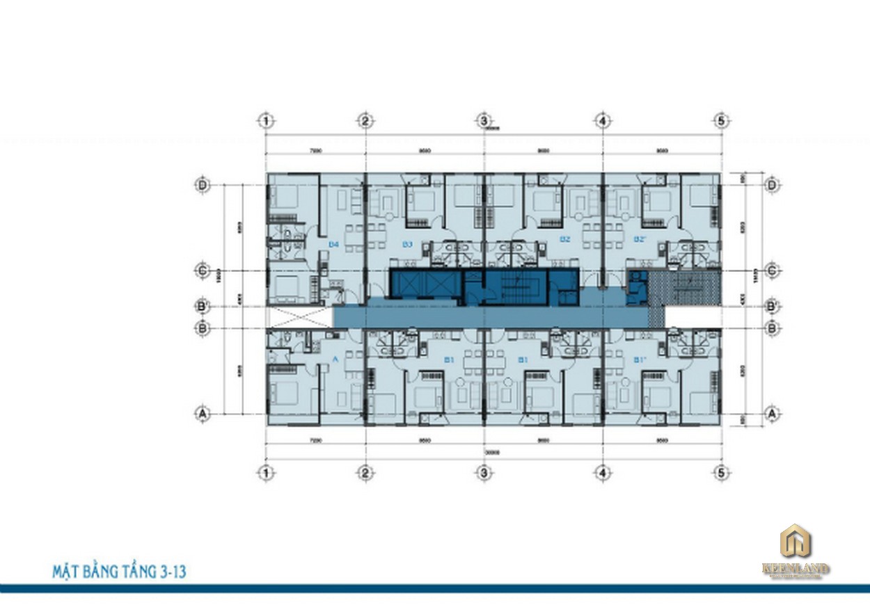 Mặt bằng tầng 3 - 13 Carrilon 3