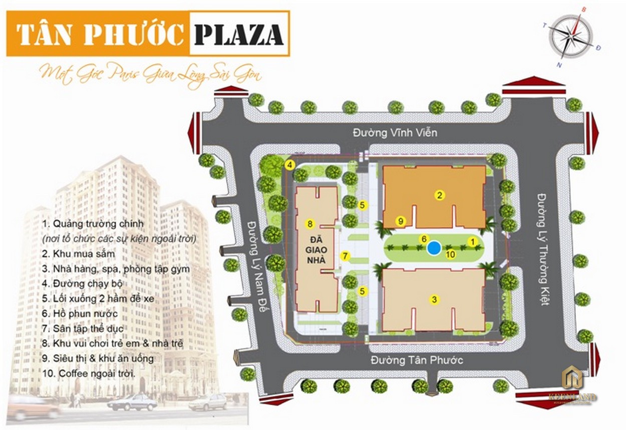 Sơ đồ tiện ích nội khu dự án  Tân Phước Plaza