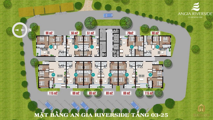 Mặt bằng tổng thể dự án An Gia Riverside quận 7