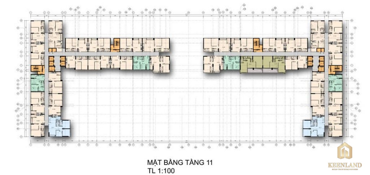 Mặt bằng tầng 11 căn hộ chung cư La Premier Quận 2