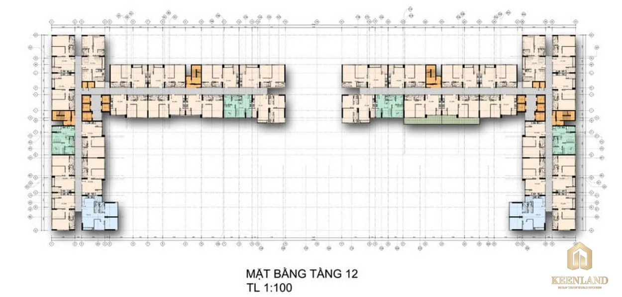 Mặt bằng tầng 12 căn hộ chung cư La Premier Quận 2