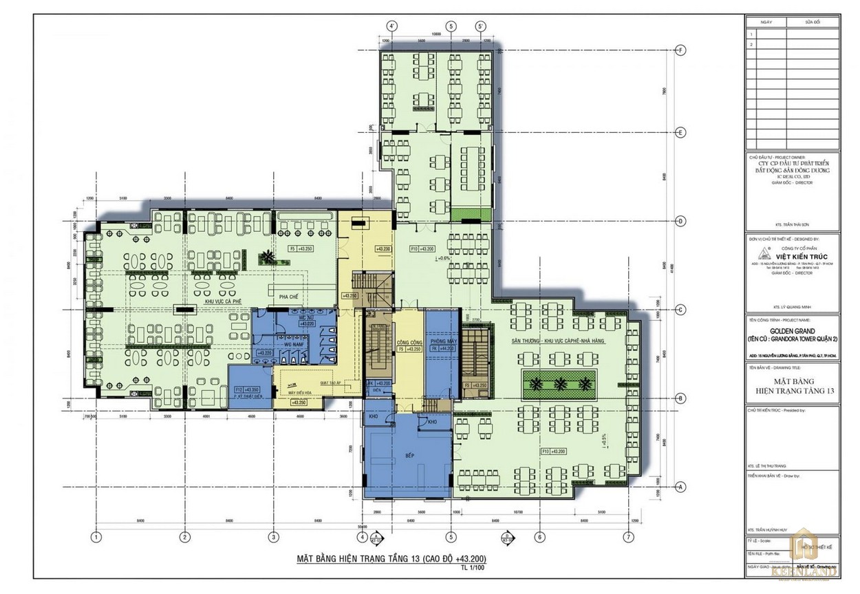 Mặt bằng tầng 13 dự án căn hộ Golden Grand quận 2
