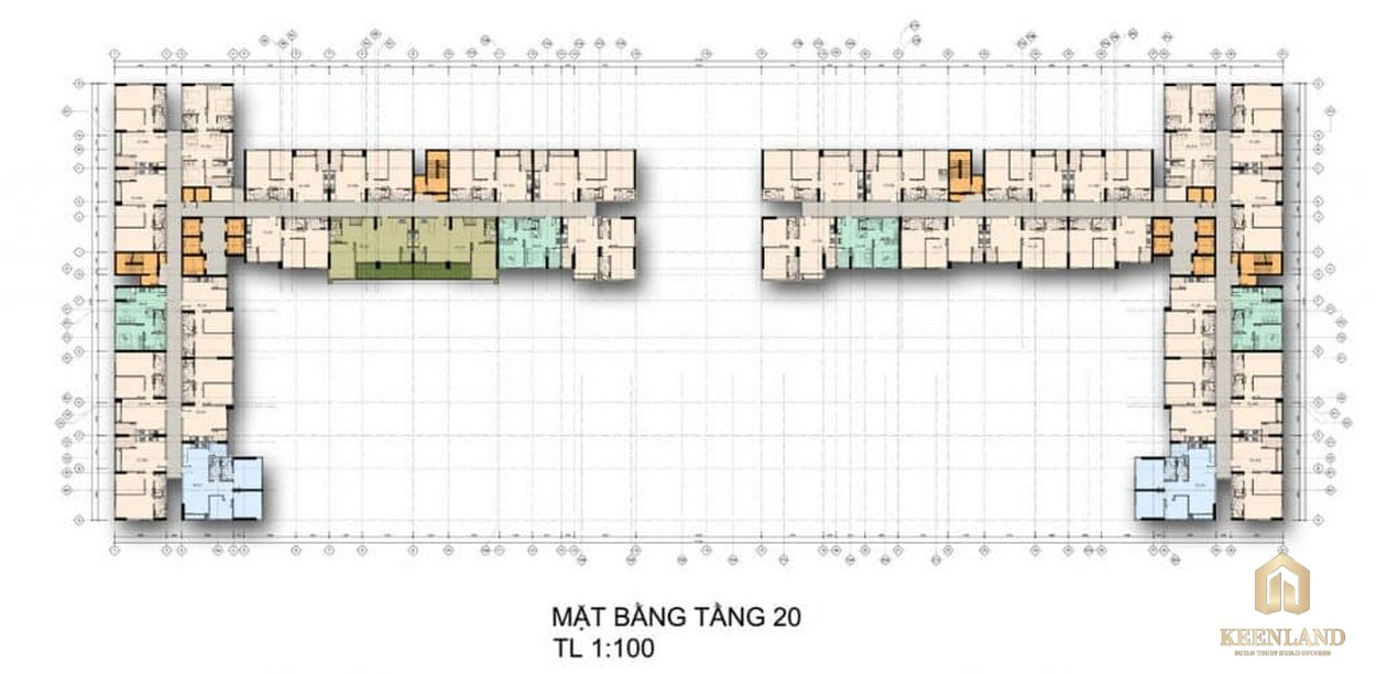 Mặt bằng tầng 20 căn hộ chung cư La Premier Quận 2