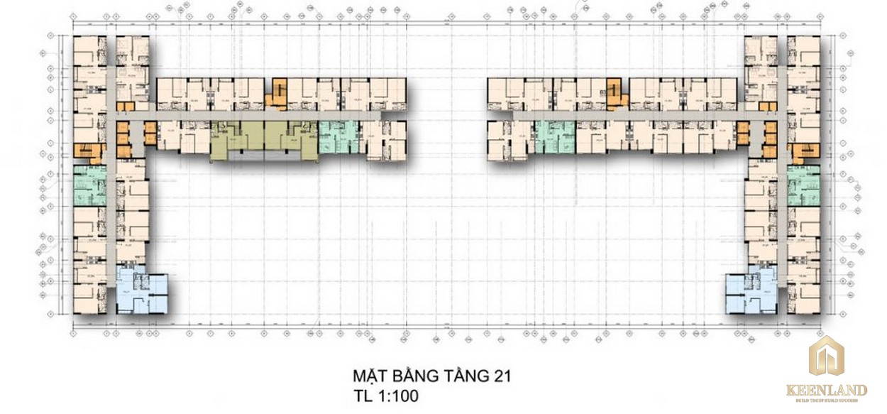 Mặt bằng tầng 21 căn hộ chung cư La Premier Quận 2