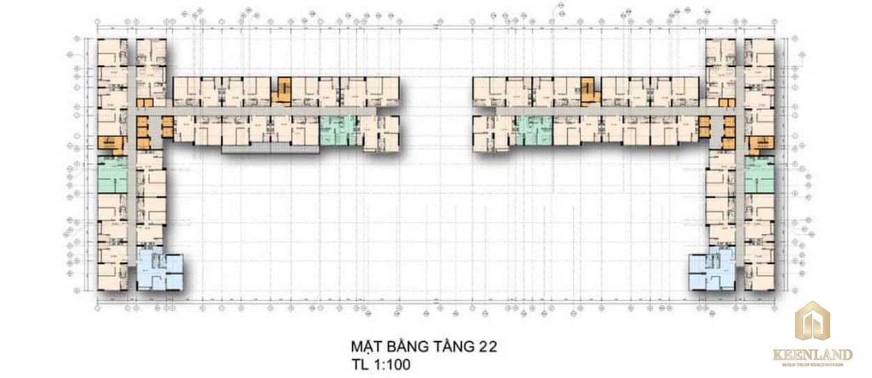 Mặt bằng tầng 22 căn hộ chung cư La Premier Quận 2