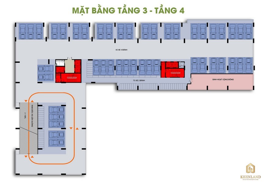 Mặt bằng tầng 3-4 dự án Him Lam Phú Đông 