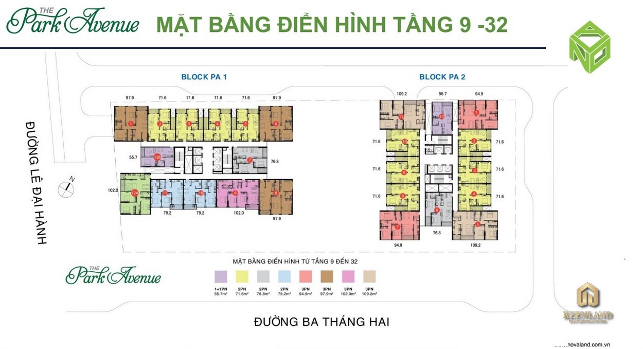 Mặt bằng tầng điển hình The Park Avenue