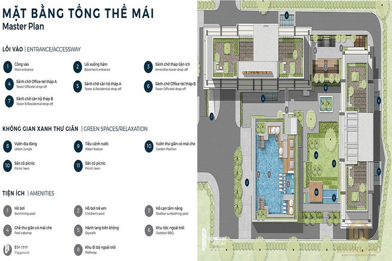 Mặt bằng tầng mái chung cư Lancaster Lincoln