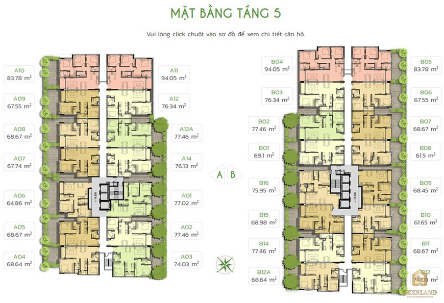 Mặt bằng tầng 5 dự án căn hộ Lux Star quận 7