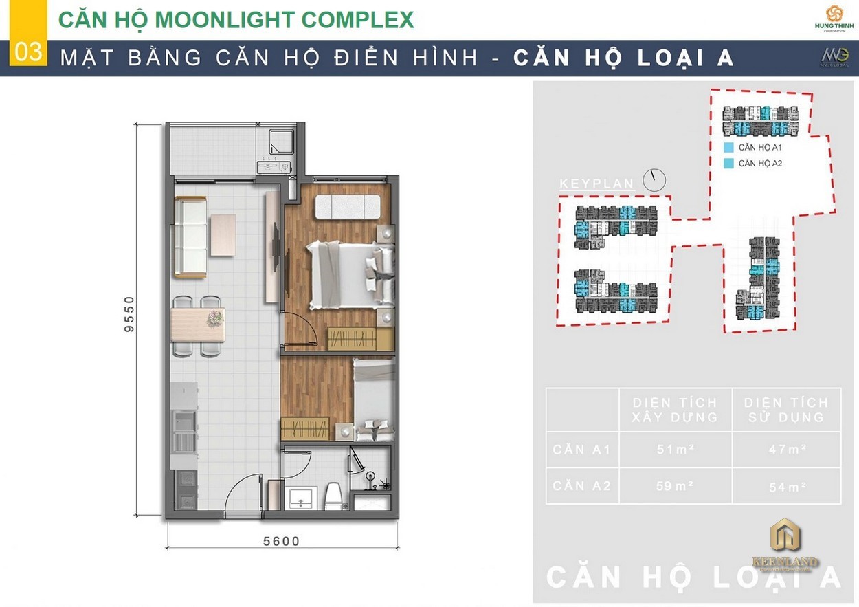 Thiết kế chi tiết căn hộ Moonlight Centre Point Bình Tân loại A