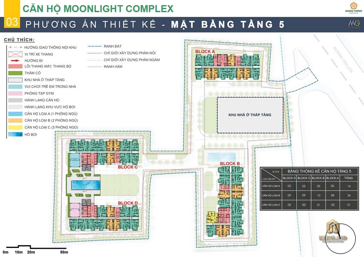 Mặt bằng tầng 5 dự án Moonlight Centre Point Bình Tân